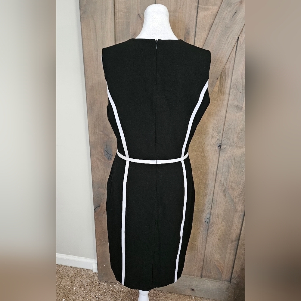 Ellen Tracy Black & White Piped Sheath Dress NWT Size 8 - Picture 12 of 15
